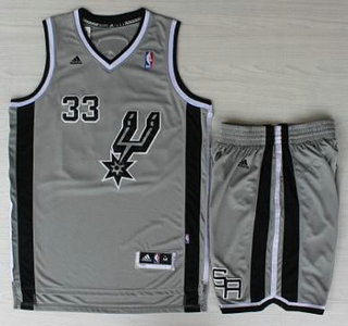 San Antonio Spurs #33 Boris Diaw Grey Revolution 30 Swingman NBA Jersey Short Suits