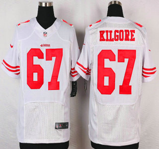 San Francisco 49ers #67 Daniel Kilgore Nike White Elite Jersey