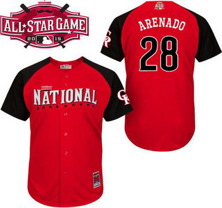 National League Colorado Rockies #28 Nolan Arenado Red 2015 All-Star Game Player Jersey