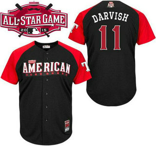 American League Texas Rangers #11 Yu Darvish Black 2015 All-Star Game Player Jersey