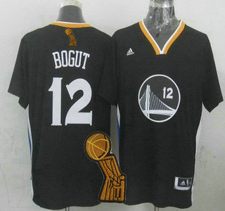 Golden State Warriors #12 Andrew Bogut Revolution 30 Swingman 2014 New Black Short-Sleeved Jersey