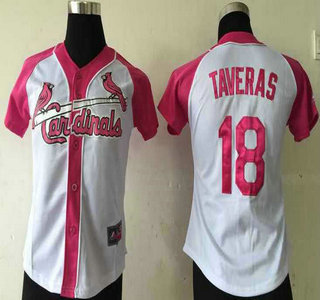 Women's St. Louis Cardinals #18 Oscar Taveras White Fashion Womens by Majestic Athletic Jersey