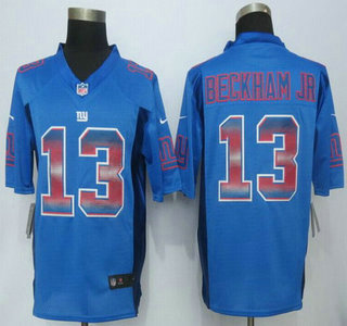 New York Giants #13 Odell Beckham Jr Royal Blue Strobe 2015 NFL Nike Fashion Jersey