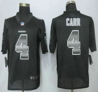 Oakland Raiders #4 Derek Carr Black Strobe 2015 NFL Nike Fashion Jersey