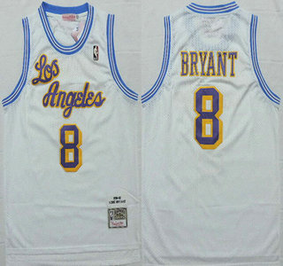 Los Angeles Lakers #8 Kobe Bryant 1996-97 White Hardwood Classics Soul Swingman Throwback Jersey