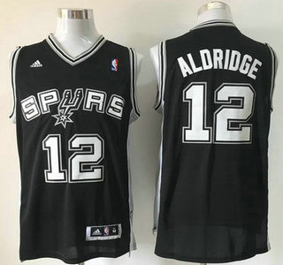 San Antonio Spurs #12 LaMarcus Aldridge Revolution 30 Swingman Black Jersey