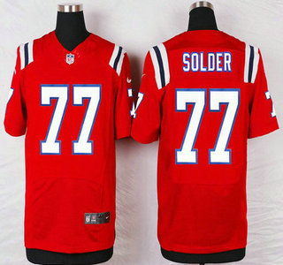 New England Patriots #77 Nate Solder Red Alternate NFL Nike Elite Jersey