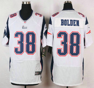 New England Patriots #38 Brandon Bolden White Road NFL Nike Elite Jersey