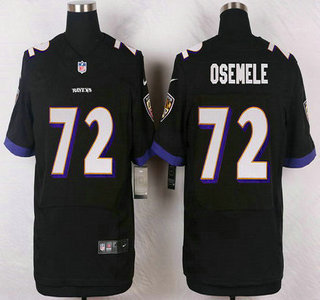 Baltimore Ravens #72 Kelechi Osemele Black Alternate NFL Nike Elite Jersey