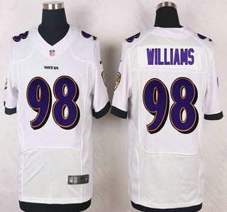 Baltimore Ravens #98 Brandon Williams White Road NFL Nike Elite Jersey