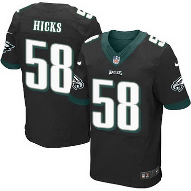 Philadelphia Eagles #58 Jordan Hicks Black Alternate NFL Nike Elite Jersey