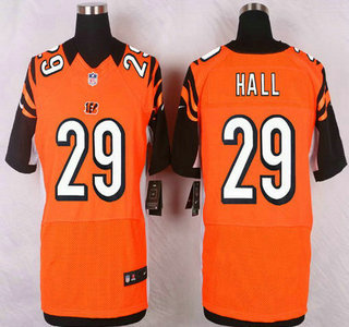 Cincinnati Bengals #29 Leon Hall Orange Alternate NFL Nike Elite Jersey