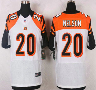 Cincinnati Bengals #20 Reggie Nelson White Road NFL Nike Elite Jersey