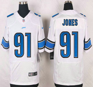 Detroit Lions #91 Jason Jones White Road NFL Nike Elite Jersey