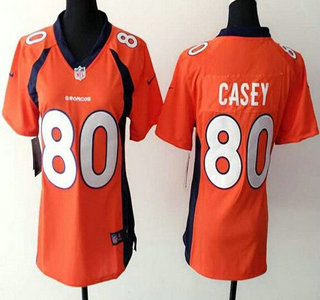 Women's Denver Broncos #80 James Casey 2013 Nike Orange Game Jersey