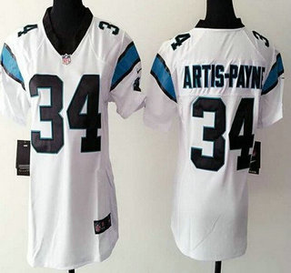 Women's Carolina Panthers #34 Cameron Artis-Payne Nike White Game Jersey