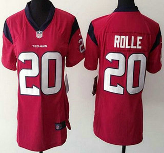 Women's Houston Texans #20 Jumal Rolle Nike Red Game Jersey