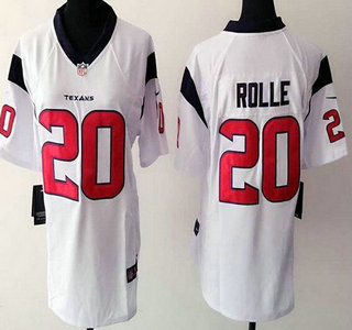 Women's Houston Texans #20 Jumal Rolle Nike White Game Jersey