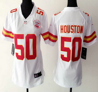 Women's Kansas City Chiefs #50 Justin Houston White Road NFL Nike Game Jersey