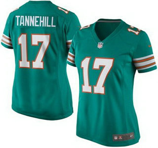 Women's Miami Dolphins #17 Ryan Tannehill Aqua Green Alternate 2015 NFL Nike Game Jersey