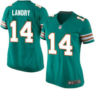 Women's Miami Dolphins #14 Jarvis Landry Aqua Green Alternate 2015 NFL Nike Game Jersey