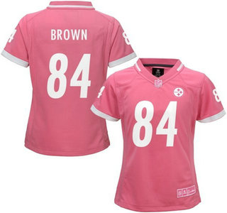 Women's Pittsburgh Steelers #84 Antonio Brown Pink Bubble Gum 2015 NFL Jersey