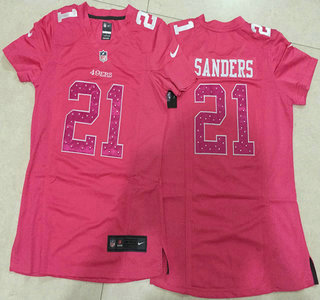 Women's San Francisco 49ers #21 Deion Sanders Nike Pink Sweetheart Diamond Jersey