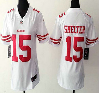 Women's San Francisco 49ers #15 DeAndre Smelter Nike White Game Jersey