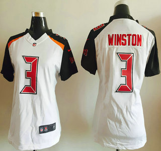 Women's Tampa Bay Buccaneers #3 Jameis Winston White Road NFL Nike Game Jersey