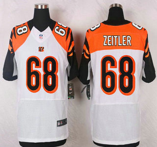 Men's Cincinnati Bengals #68 Kevin Zeitler White Road NFL Nike Elite Jersey