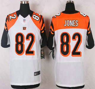 Men's Cincinnati Bengals #82 Marvin Jones White Road NFL Nike Elite Jersey