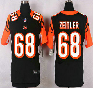 Men's Cincinnati Bengals #68 Kevin Zeitler Black Team Color NFL Nike Elite Jersey