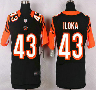 Men's Cincinnati Bengals #43 Leon Hall Black Team Color NFL Nike Elite Jersey