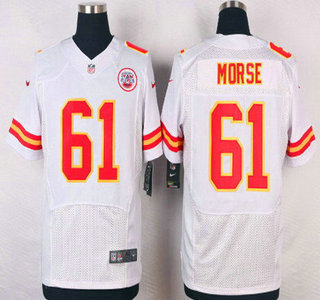 Men's Kansas City Chiefs #61 Mitch Morse White Road NFL Nike Elite Jersey