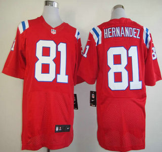 Nike New England Patriots #81 Aaron Hernandez Red Elite Jersey