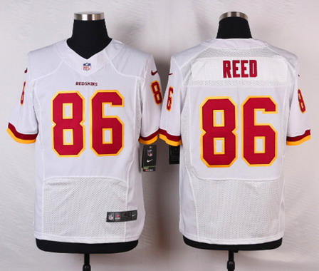 Men's Washington Redskins #86 Jordan Reed White Road NFL Nike Elite Jersey