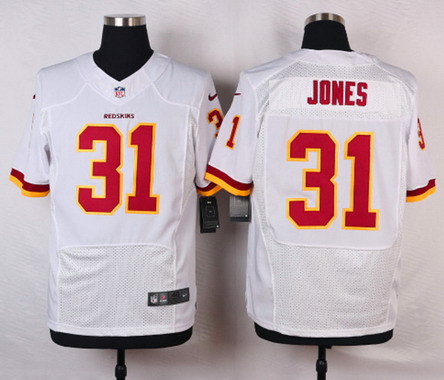 Men's Washington Redskins #31 Matt Jones White Road NFL Nike Elite Jersey