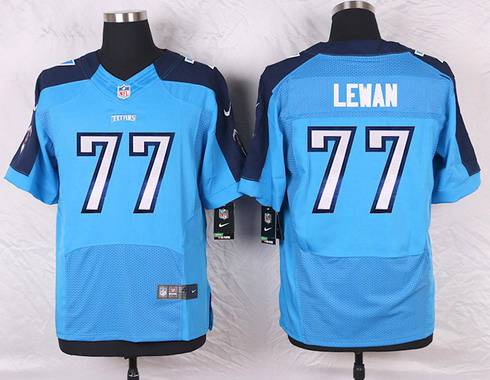 Men's Tennessee Titans #77 Taylor Lewan Light Blue Team Color NFL Nike Elite Jersey