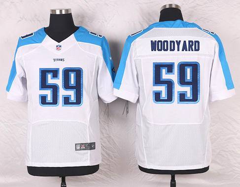 Men's Tennessee Titans #59 Wesley Woodyard White Road NFL Nike Elite Jersey