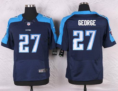 Men's Tennessee Titans #27 Eddie George Navy Blue Retired Player NFL Nike Elite Jersey