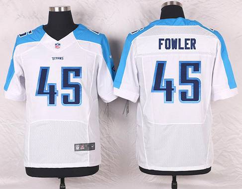 Men's Tennessee Titans #45 Jalston Fowler White Road NFL Nike Elite Jersey