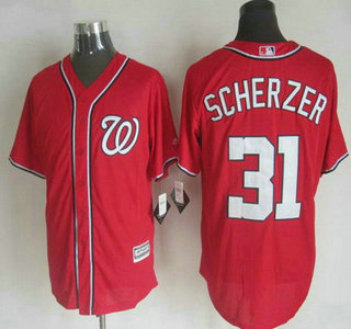 Men's Washington Nationals #31 Max Scherzer Alternate Red 2015 MLB Cool Base Jersey