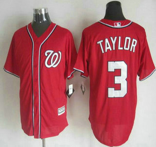 Men's Washington Nationals #3 Michael Taylor Alternate Red 2015 MLB Cool Base Jersey