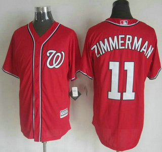 Men's Washington Nationals #11 Ryan Zimmerman Alternate Red 2015 MLB Cool Base Jersey