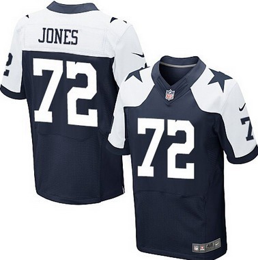 Men's Dallas Cowboys #72 Ed Jones Navy Blue Thanksgiving Retired Player NFL Nike Elite Jersey