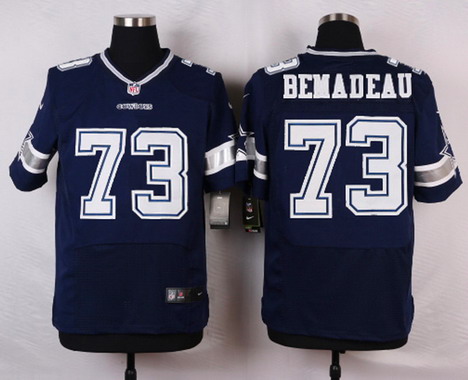 Men's Dallas Cowboys #73 Mackenzy Bernadeau Navy Blue Team Color NFL Nike Elite Jersey