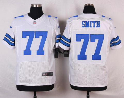 Men's Dallas Cowboys #77 Tyron Smith White Road NFL Nike Elite Jersey