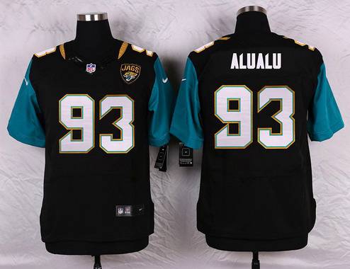 Men's Jacksonville Jaguars #93 Tyson Alualu Black Team Color NFL Nike Elite Jersey