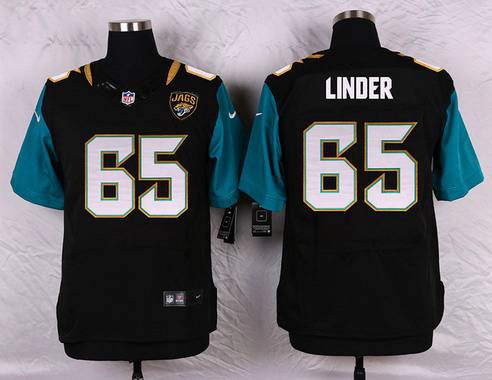 Men's Jacksonville Jaguars #65 Brandon Linder Black Team Color NFL Nike Elite Jersey