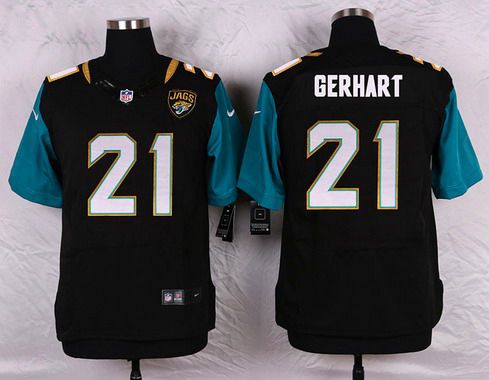 Men's Jacksonville Jaguars #21 Toby Gerhart Black Team Color NFL Nike Elite Jersey